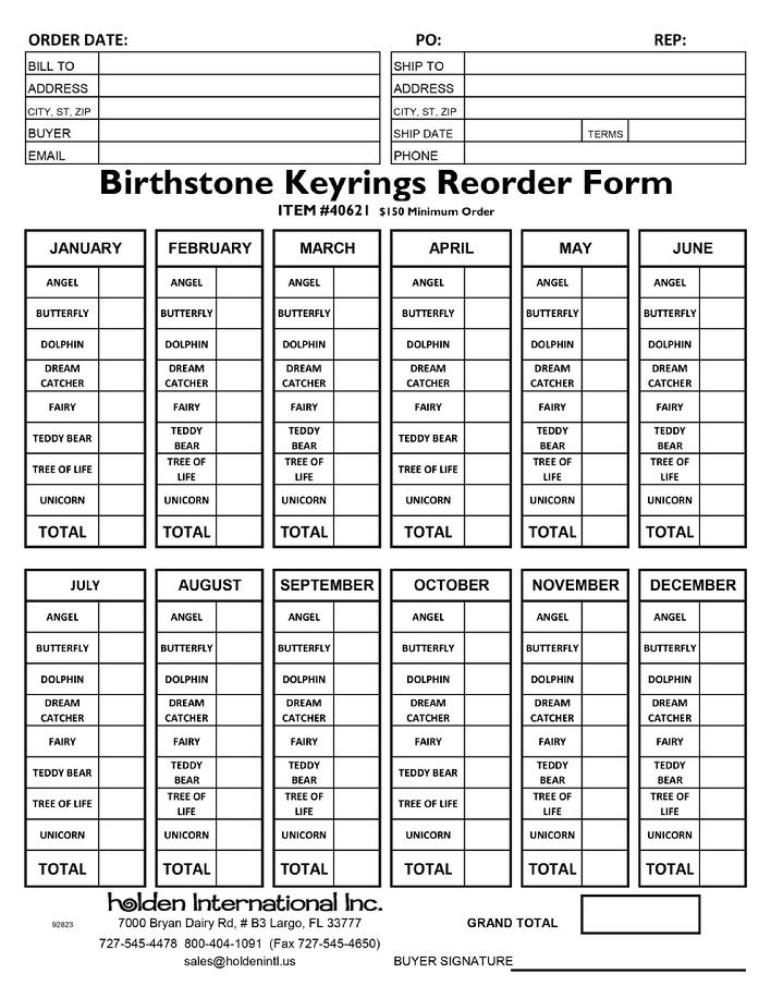 Birthstone Keyrings